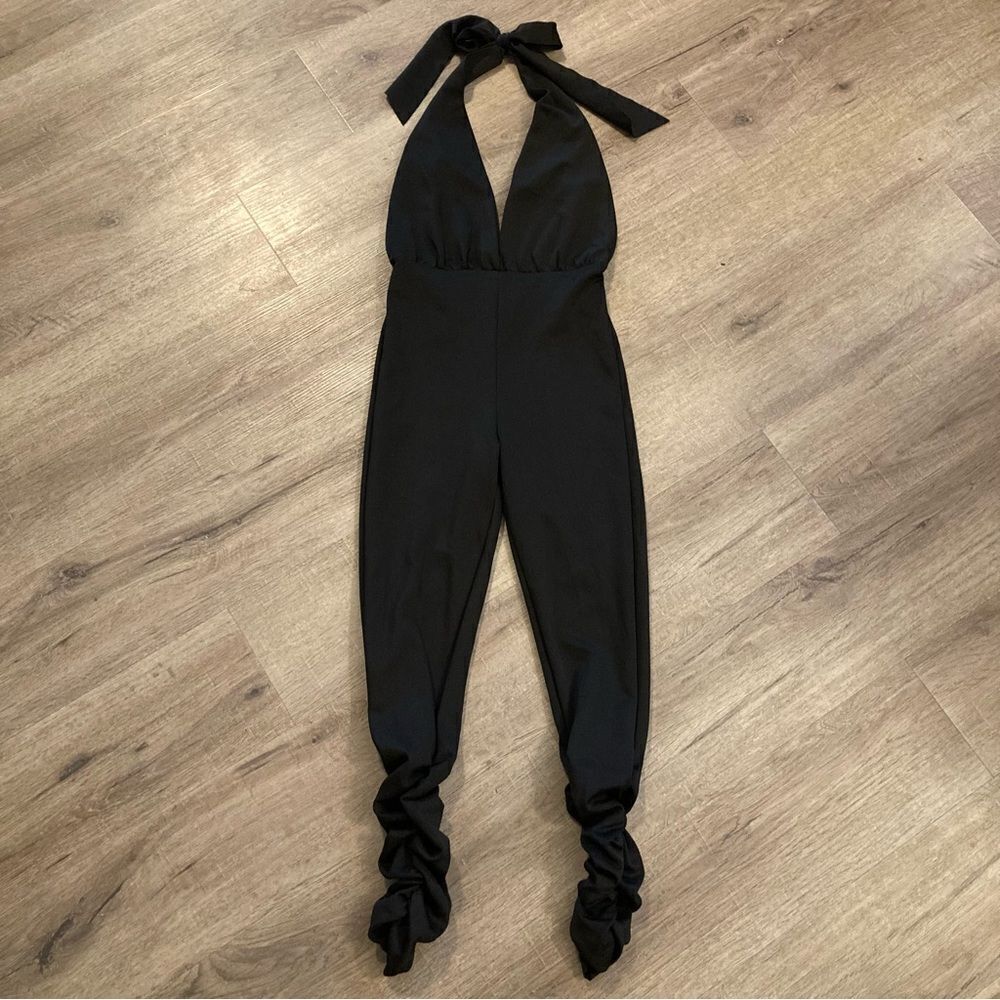 Womens Backless Black Romper EUC 